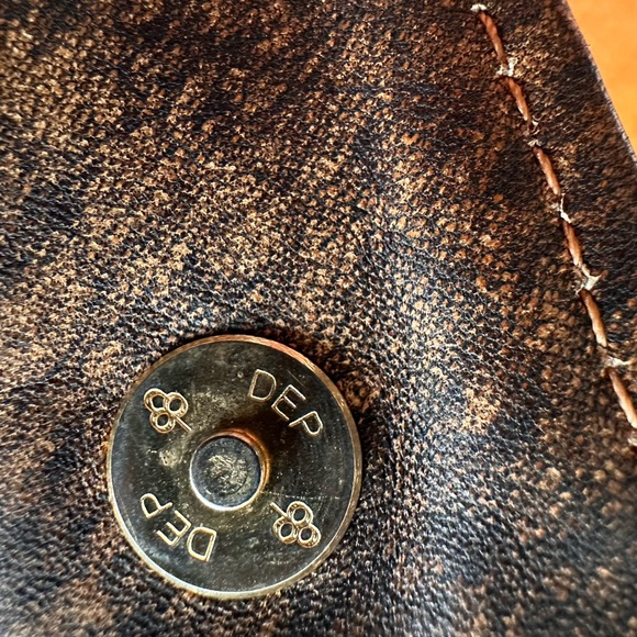 MacClay Leather Distressed Brown Crossbody Bag Handmade Sm 4x6 Marbled Rustic - Picture 7 of 15